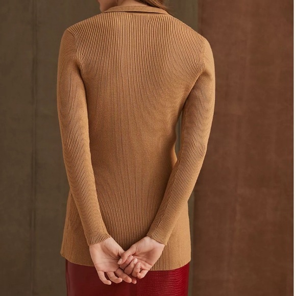 Anthropologie Button Up Collared Ribbed Top Size small - Picture 3 of 11